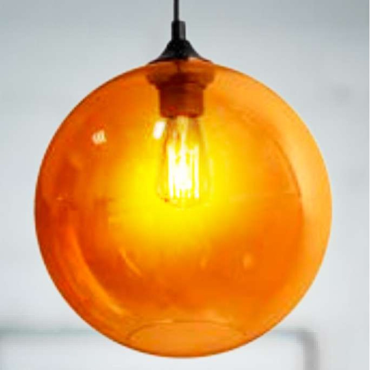 LAMPA wisząca EDISON 31-21397 Candellux kulista OPRAWA loftowy ZWIS szklana kula ball bursztynowa