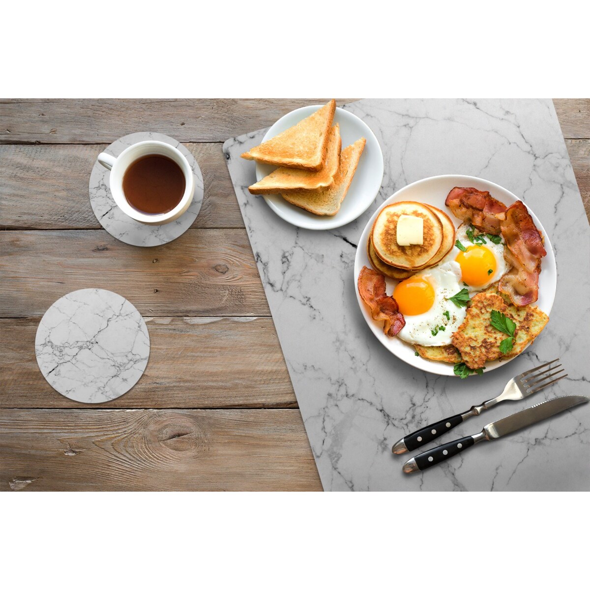 Komplet mat pod talerz Biały marmur, 6 szt. 45x30cm