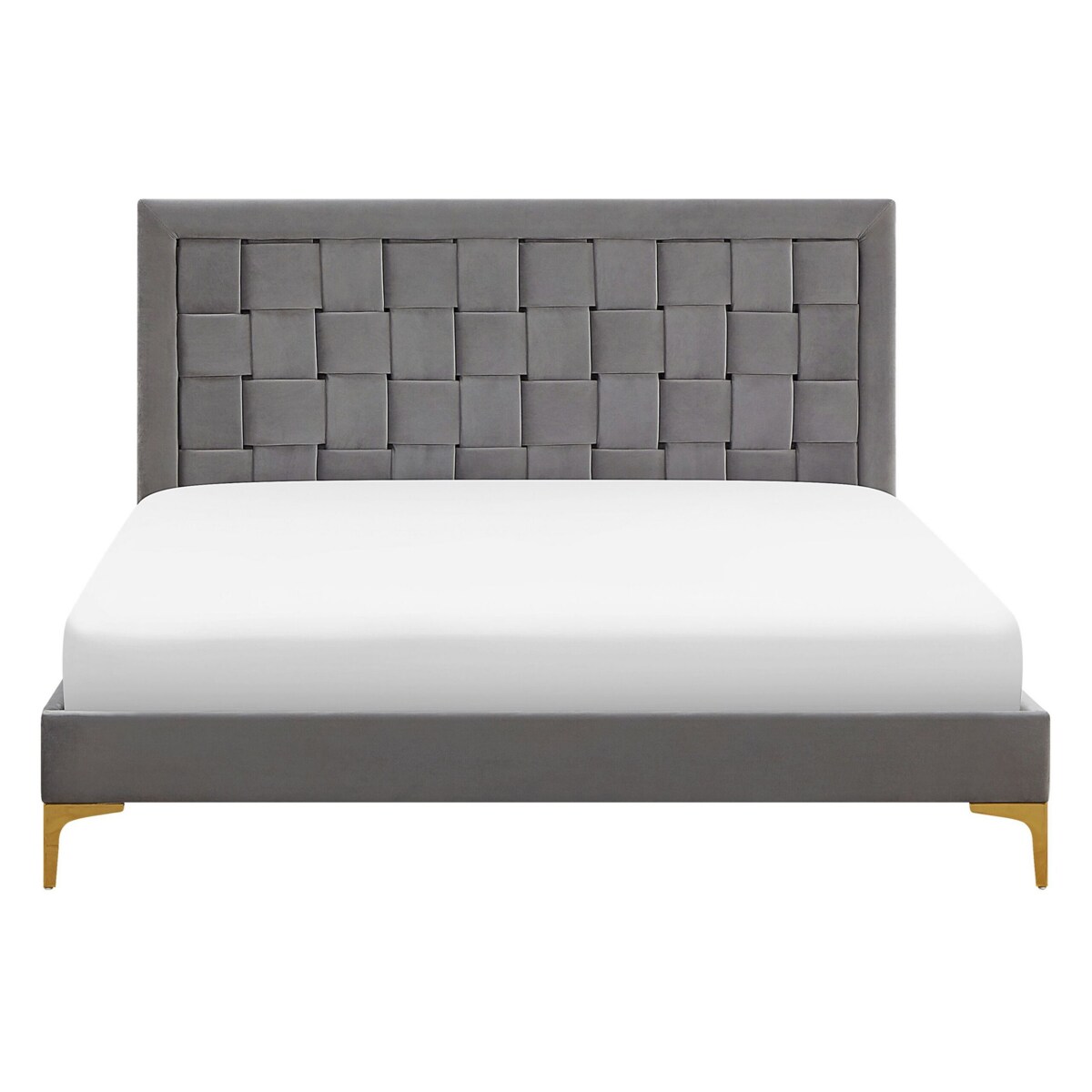 Łóżko Welur LIMOUX 140 x 200 cm Szary