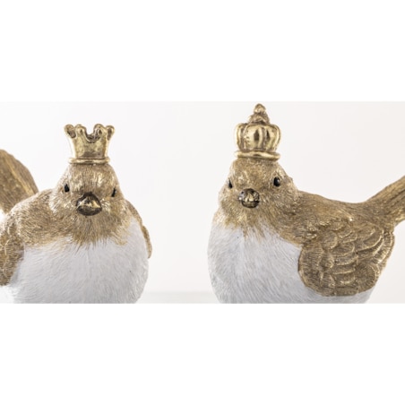 Dekoracja - 2 ptaszki w koronach 11x15x8 cm PASSERI