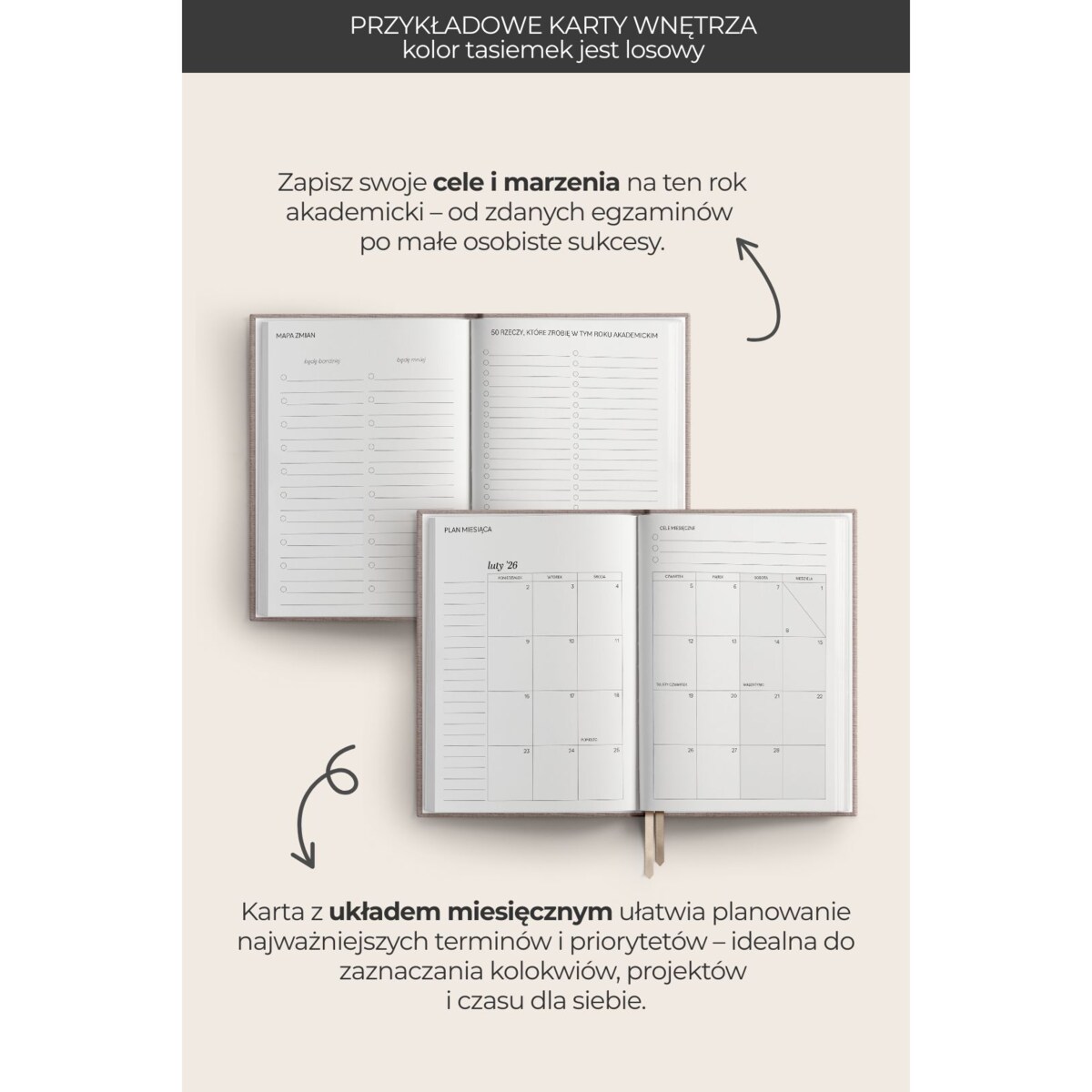 AKADEMICKI PLANNER KSIĄŻKOWY 2025/2026. Indigo Mist