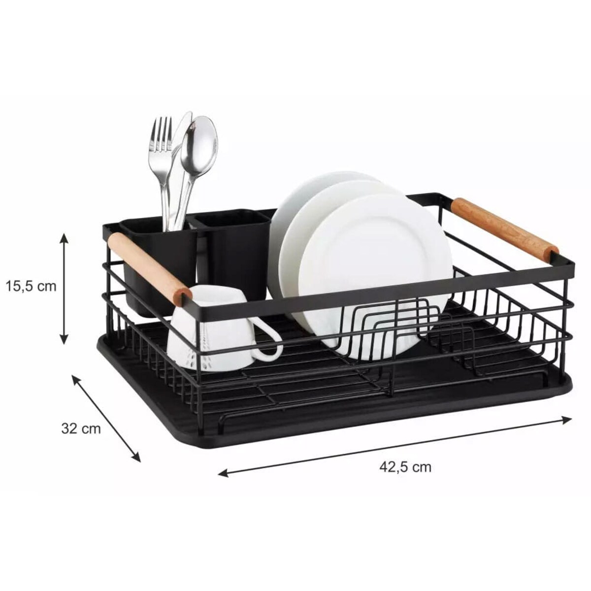 Suszarka do naczyń stojąca 42.5x32x15.5cm czarna KINGHOFF