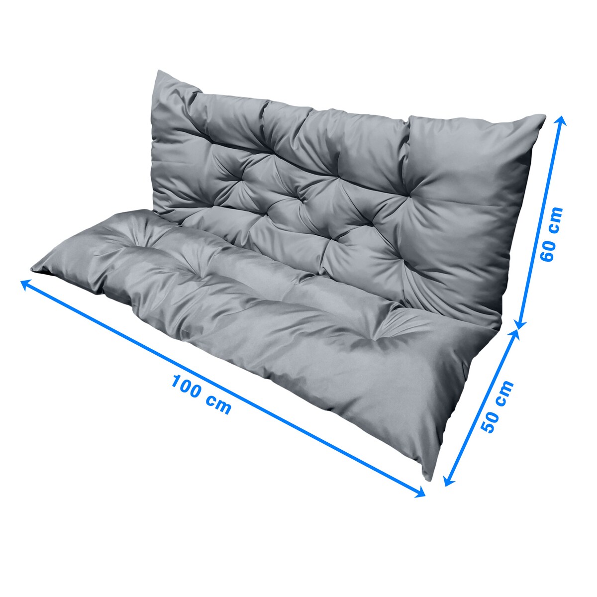 Poduszka Ogrodowa Na Huśtawkę Ławkę 100X60X50 Cm Na Meble Palety Wodoodporna Szara