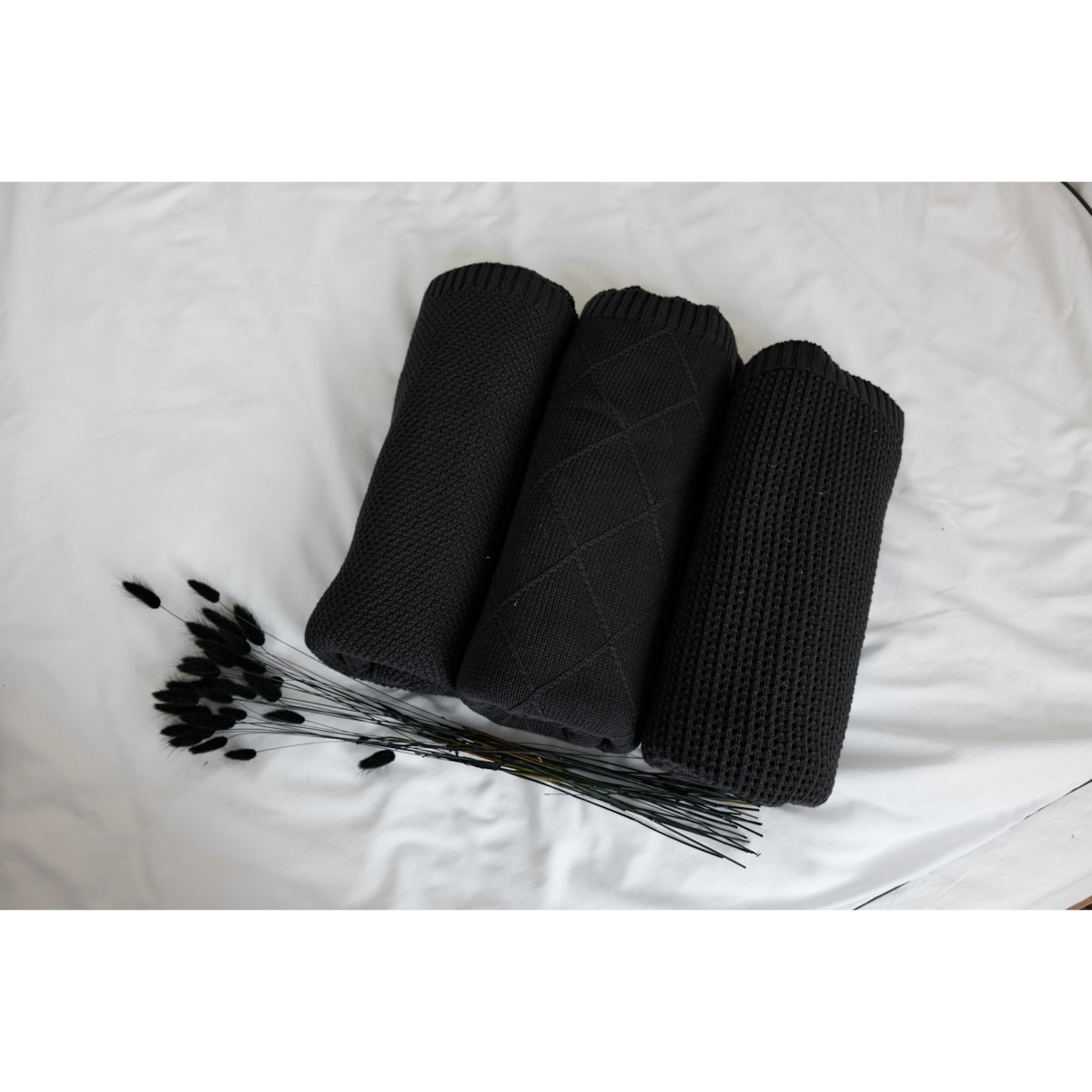 Pled boho czarny, 130 x 160 cm, La Manta