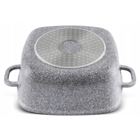 Kwadratowy Garnek Granitowy 6.5 L Z Pokrywką 28 Cm System Aroma Na Indukcję Gaz