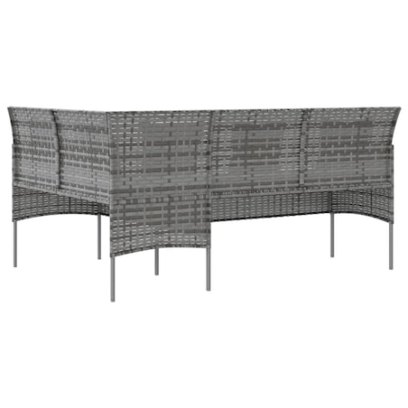 vidaXL Sofa w kształcie litery L z poduszkami, rattan PE, szara