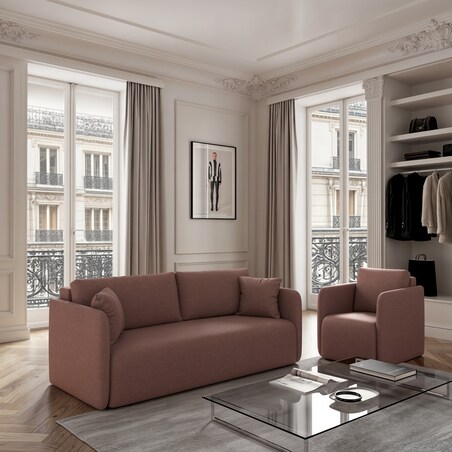 Fotel Chaum ciemno różowy