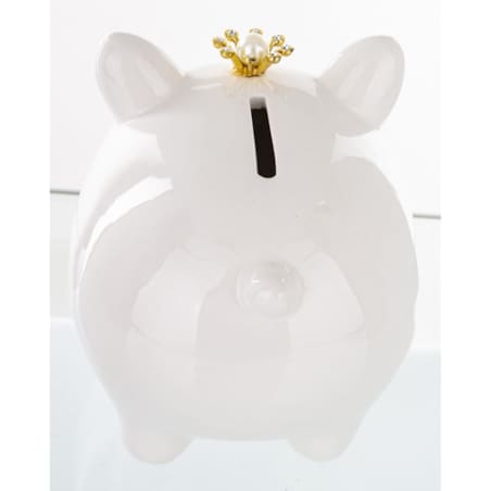 Skarbonka ceramiczna - 10,5x9,5x12,5 cm świnka PIGGY biała