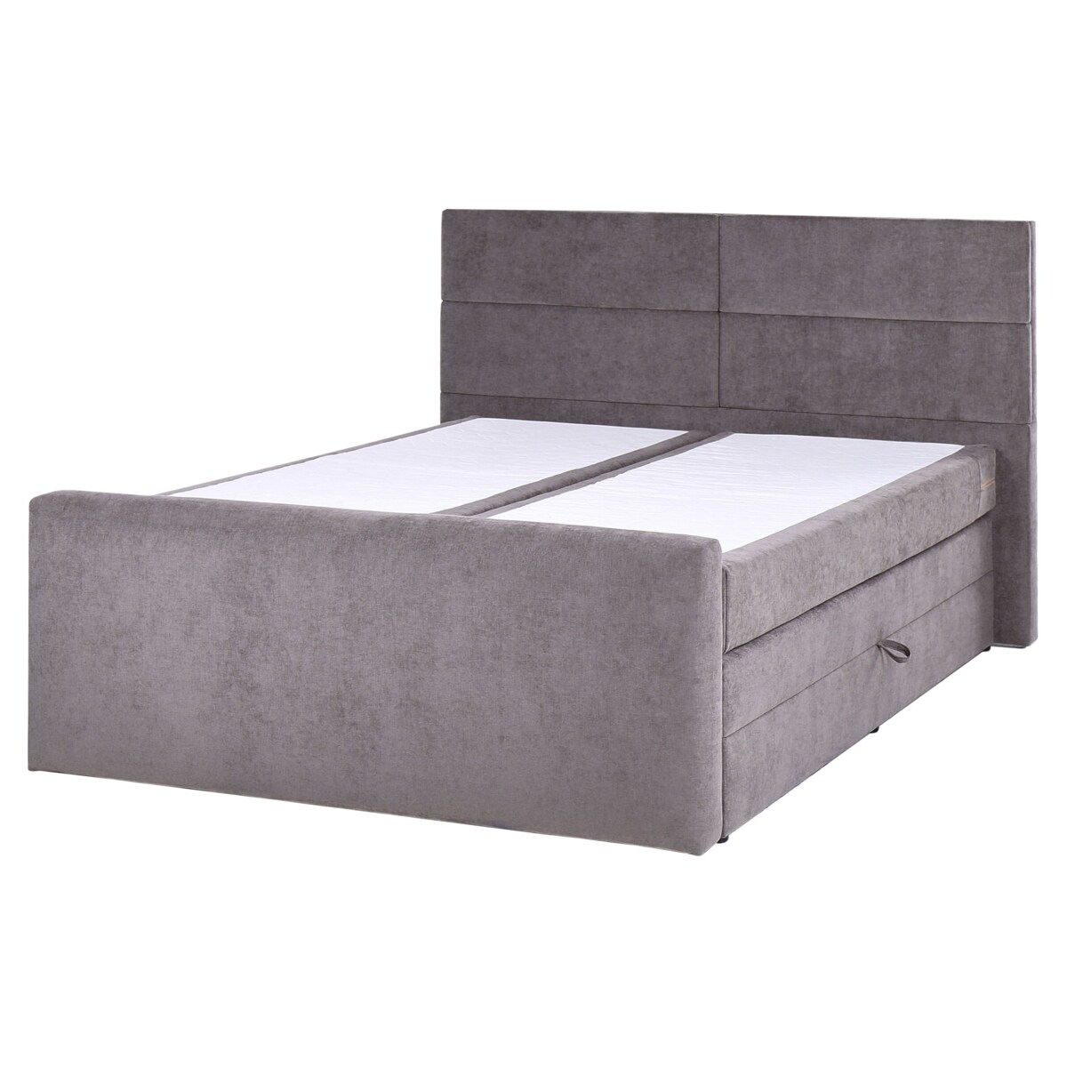 Łóżko kontynentalne z pojemnikami 160 x 200 cm beżowoszare ARISTOCRAT