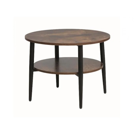 Stolik kawowy ELLA B 60x60 brąz rustykalny/czarny