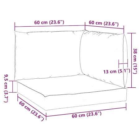 vidaXL Poduszki na palety, 3 szt., beżowe, tkanina Oxford
