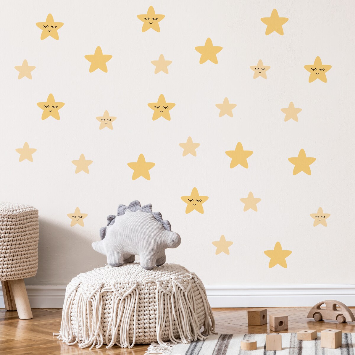 Naklejki Ścienne Żółte GWIAZDY Gwiazdeczki Dla Dzieci Styl Boho ZESTAW 60x30cm