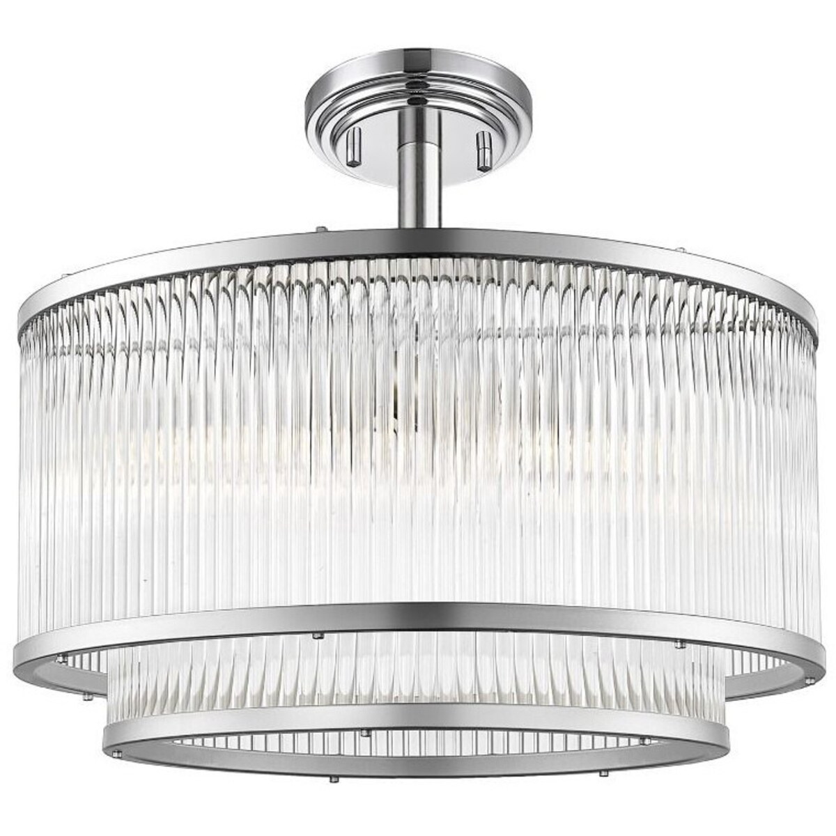 LAMPA sufitowa SERGIO C0528-05H-F4AC Zumaline okrągła OPRAWA klasyczna szklana srebrna