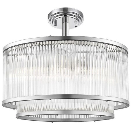 LAMPA sufitowa SERGIO C0528-05H-F4AC Zumaline okrągła OPRAWA klasyczna szklana srebrna