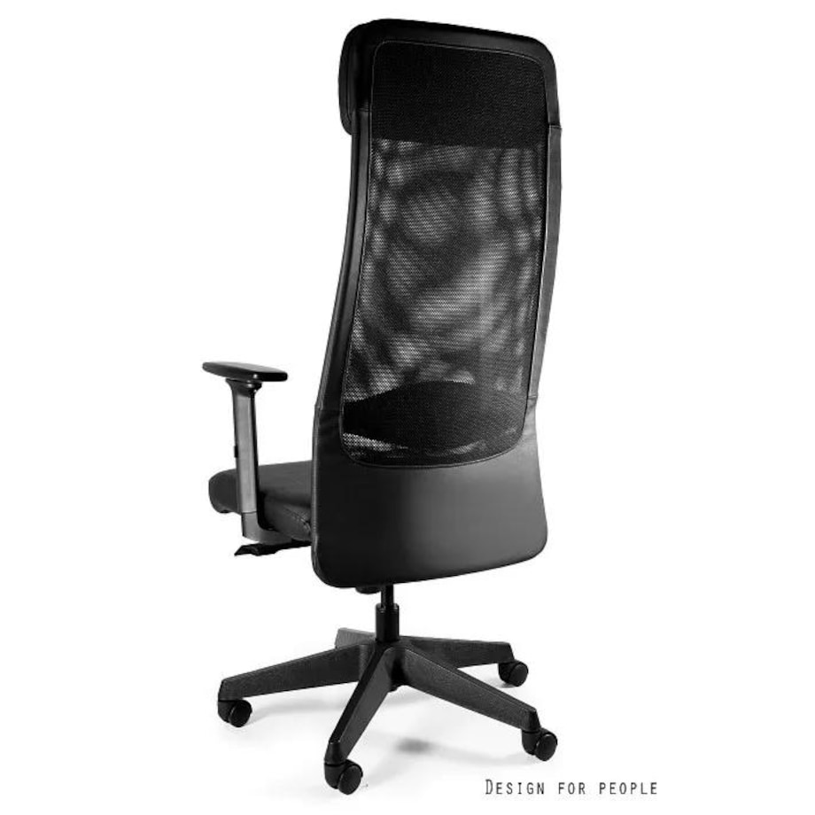 Fotel biurowy ARES SOFT czarny/skóra naturalna