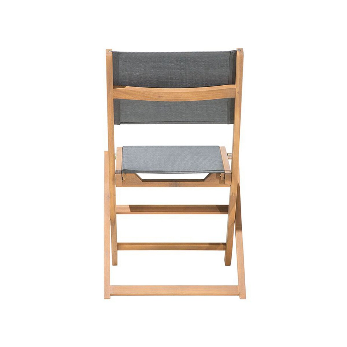 Zestaw 2 krzeseł ogrodowych akacjowy jasne drewno z szarym CESANA