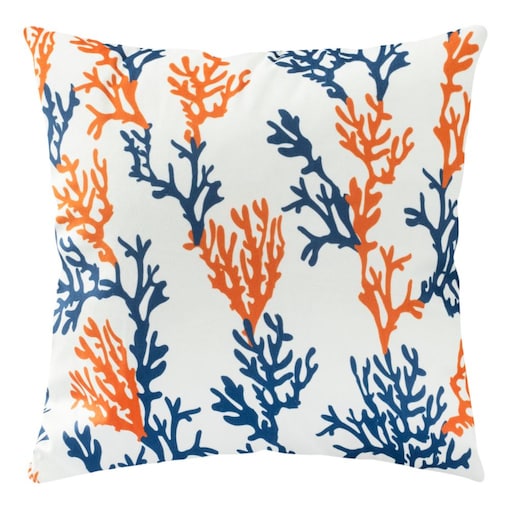 Poszewka dekoracyjna 43x43 biała, morskie koralowce