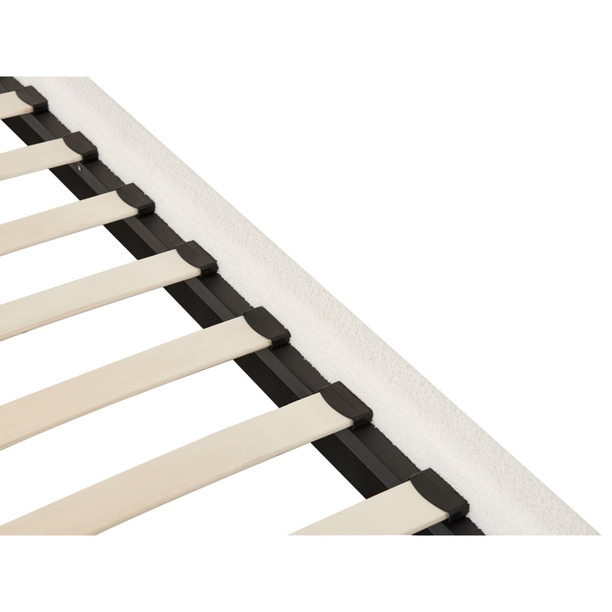 Łóżko z baldachimem Boucle DANNEMOIS 140 x 200 cm Złamana biel