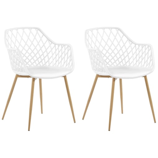 Zestaw 2 krzeseł do jadalni biały NASHUA