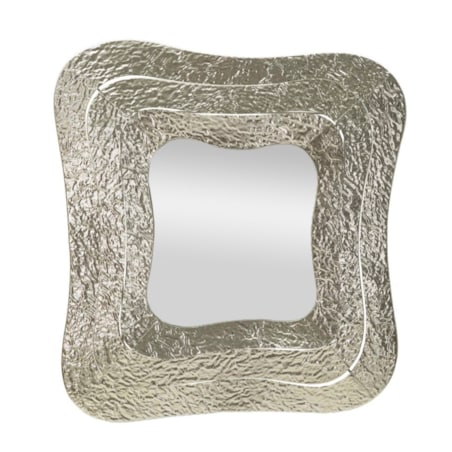 Lustro ścienne Aury, kolor srebrny, metal, 74 x 7 x 79 cm, kształt kwadratowy, do salonu i przedpokoju, Mauro Ferretti