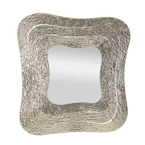 Lustro ścienne Aury, kolor srebrny, metal, 74 x 7 x 79 cm, kształt kwadratowy, do salonu i przedpokoju, Mauro Ferretti