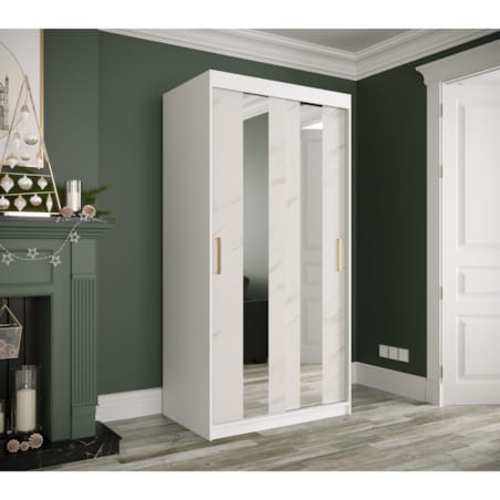 Szafa przesuwna Garderoba MARMUR POLE 100 gł. 62 biały