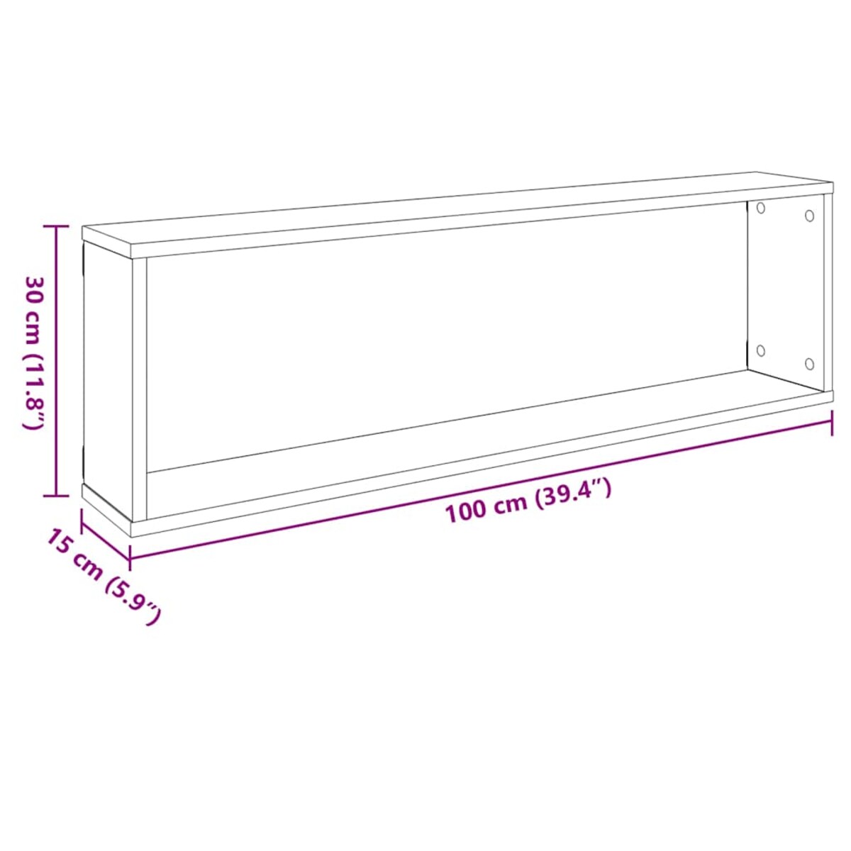 vidaXL Półki ścienne kostki, 4 szt., białe, 100x15x30 cm