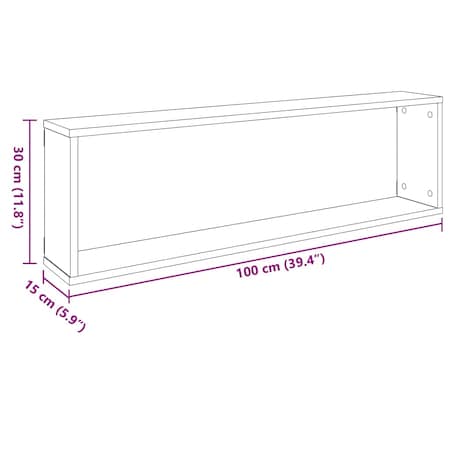 vidaXL Półki ścienne kostki, 4 szt., białe, 100x15x30 cm