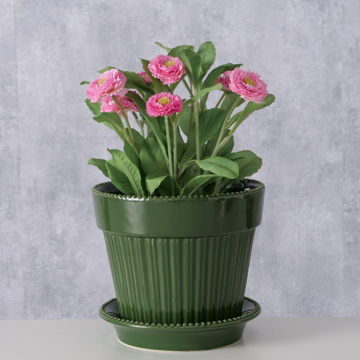 Zestaw doniczka porcelanowa z podstawką JUNIPER, 14,9 cm