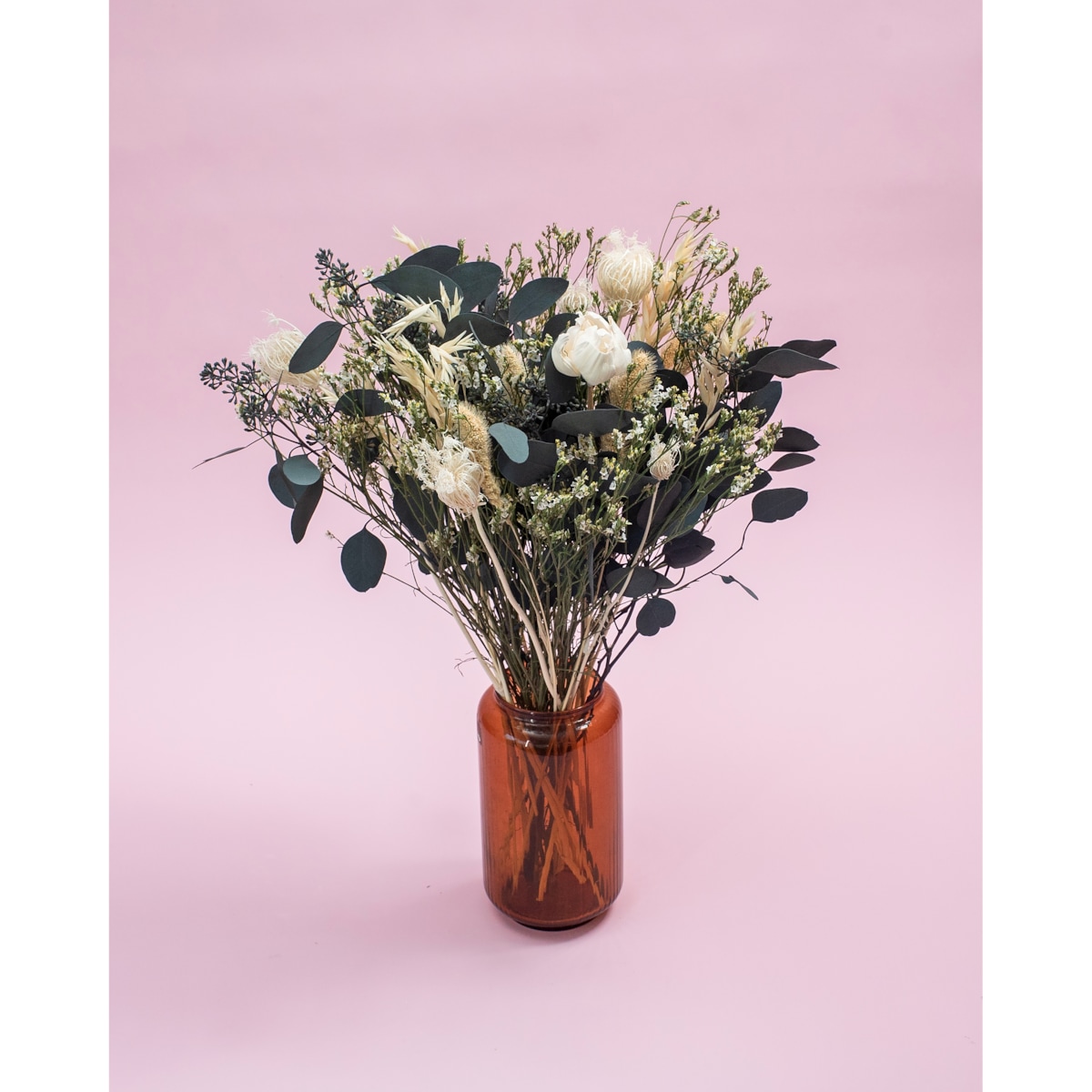 Bukiet suszonych kwiatów Grazia - eukaliptus, shola, koper włoski