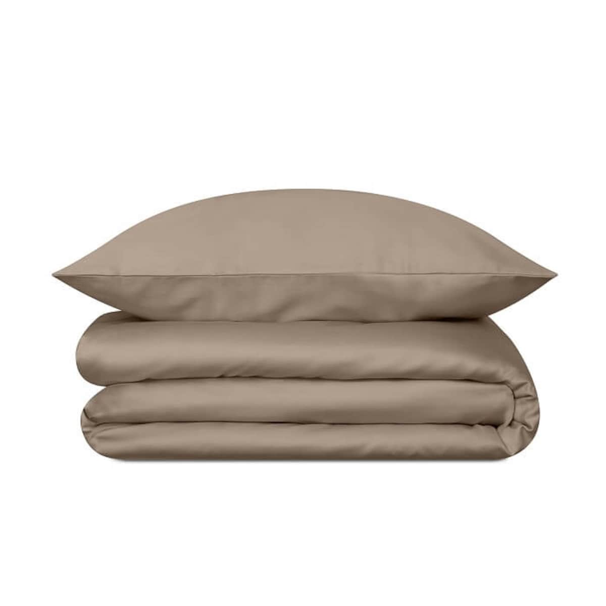 Pościel satynowa taupe 150/200 + 50/60 cm