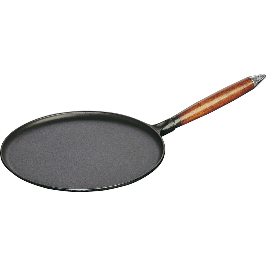 Patelnia do naleśników z drewnianym uchwytem Staub - 28 cm, Czarny
