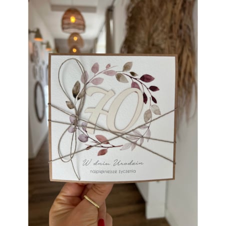 Wyjątkowa ręcznie robiona kartka na 70 urodziny, siedemdziesiątka - pomysł na prezent na siedemdziesiątkę