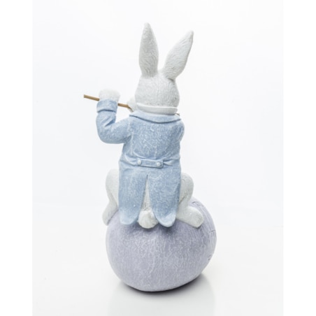 Dekoracja - królik MUZYK 18x7x9 cm FLECISTA