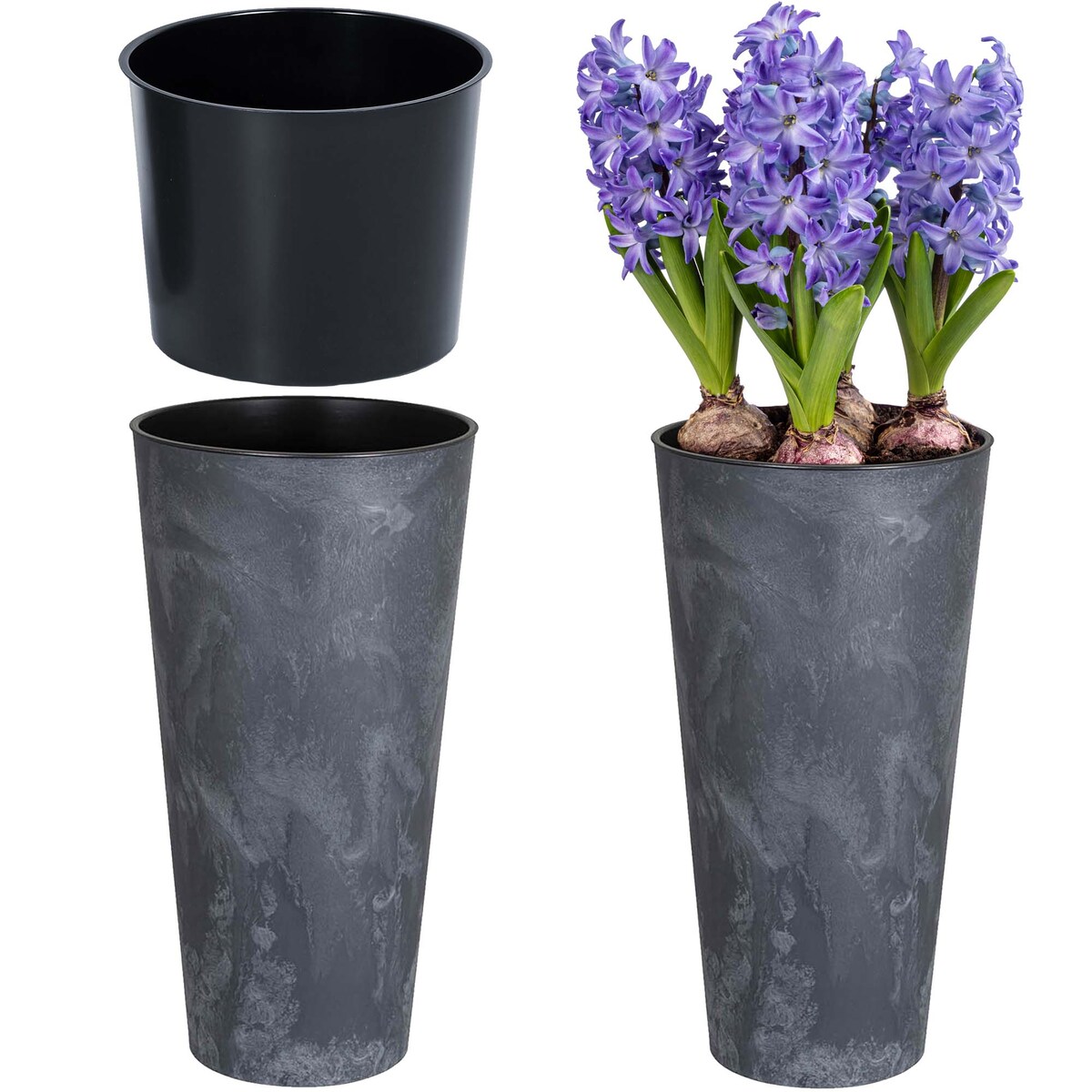 Donice Ogrodowe Donica Ogrodowa Wysoka Okrągła Na Taras Do Domu 38,1 Cm