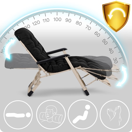 Leżak ogrodowy grawitacyjny z poduszką Sofotel składany fotel na taras balkon 2 szt.