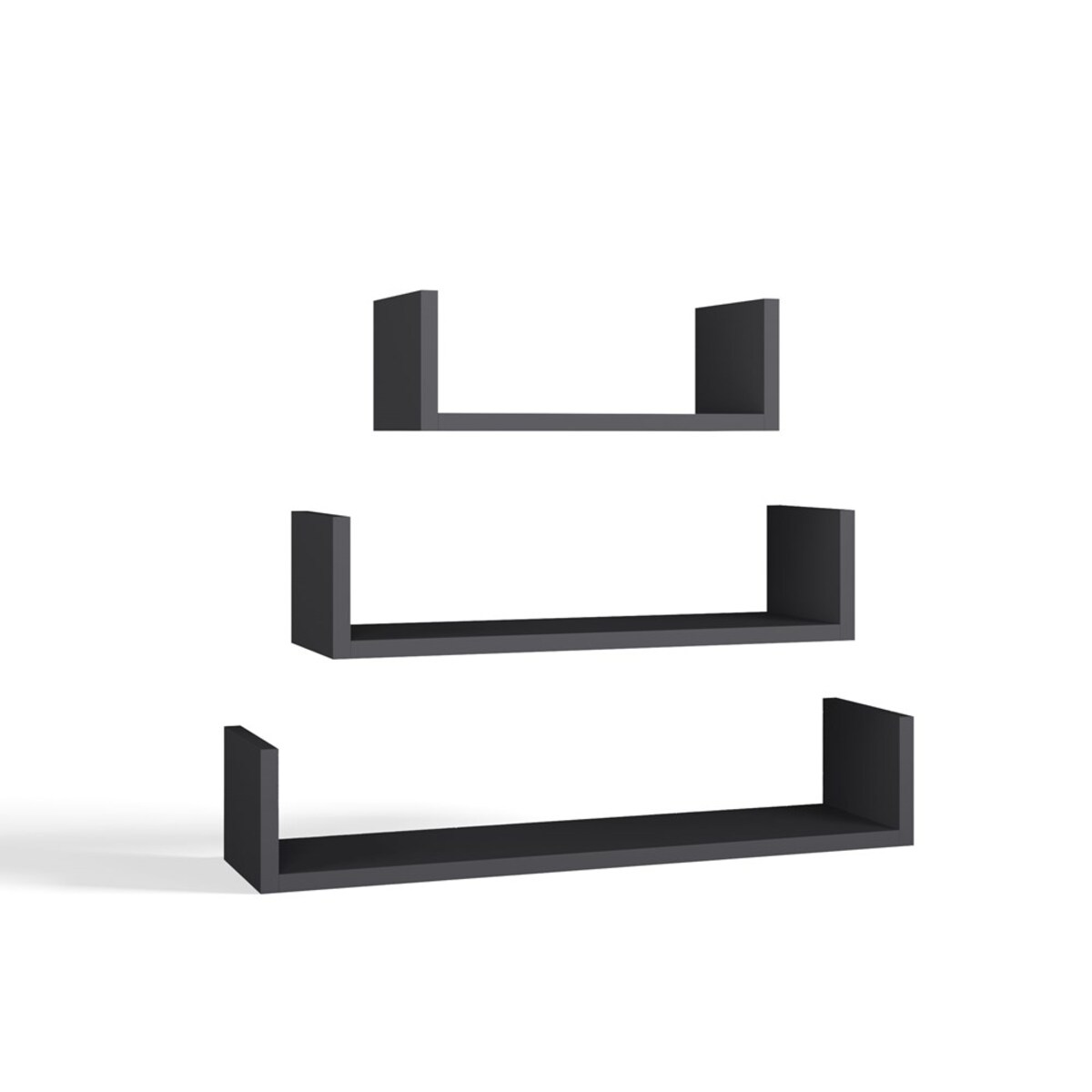 Półka Wisząca Mobi 3P Komplet 3x – Nowoczesne Półki Ścienne Antracyt