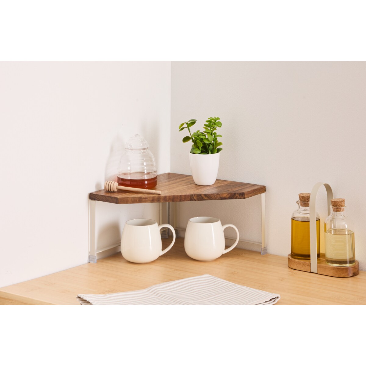 Regał narożny na blat kuchenny BLOCQ, 30 x 30 x 15 cm