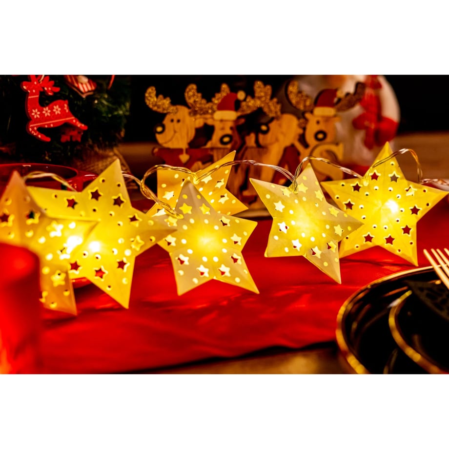 Lampki choinkowe Girlanda LED papierowe gwiazdy CD008