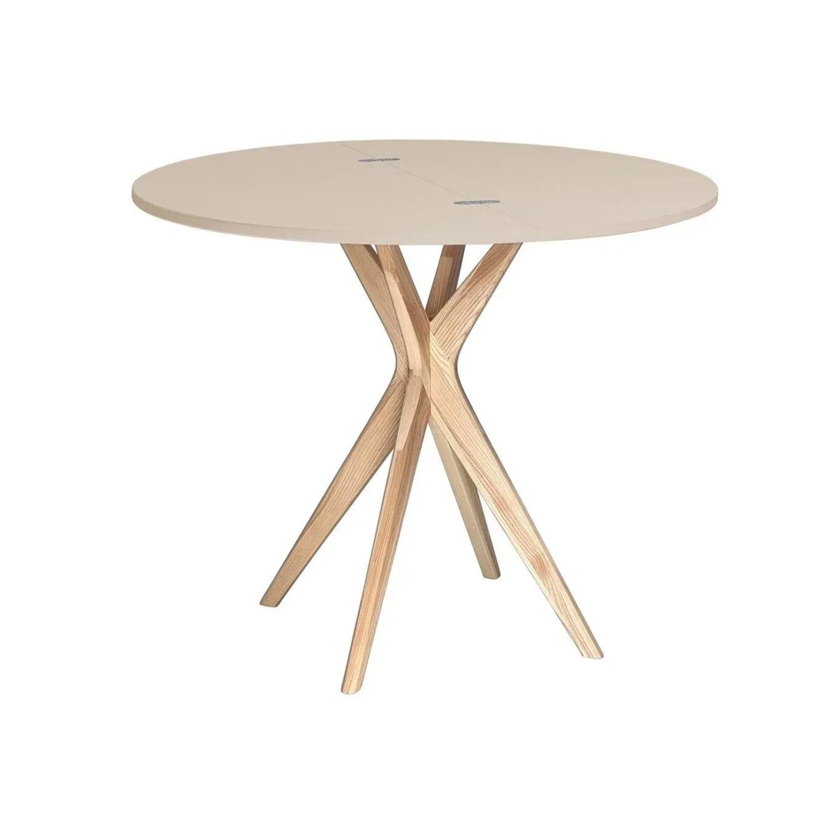 Stół półokrągły CUTTI 100x100 rozkładany cappuccino/jesion