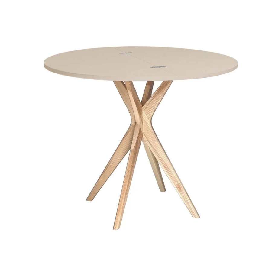 Stół półokrągły CUTTI 100x100 rozkładany cappuccino/jesion