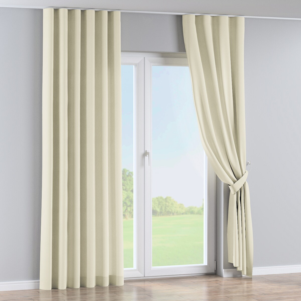 Zasłona na taśmie wave 130x245 kremowy