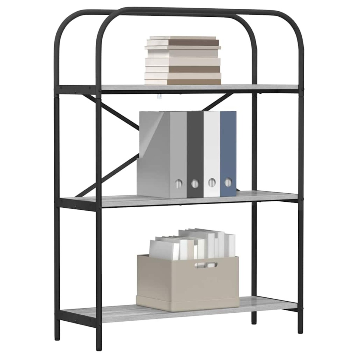 vidaXL Półka na książki Szary dąb sonoma 80 x 30 x 109 cm