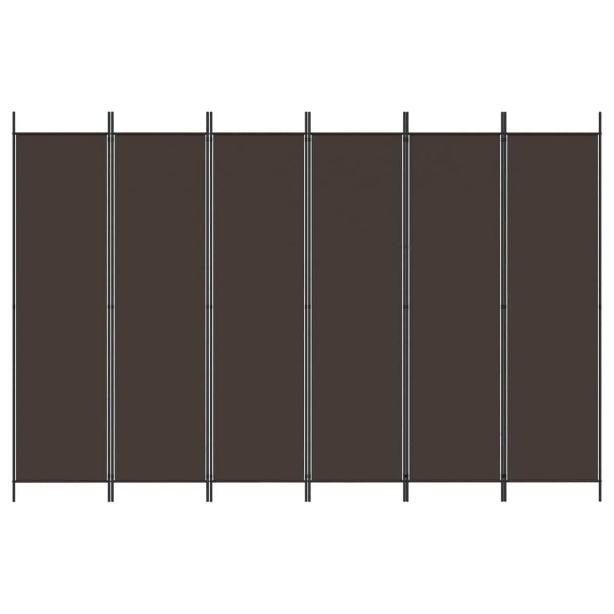 vidaXL Parawan 6-panelowy, brązowy, 300x200 cm, tkanina