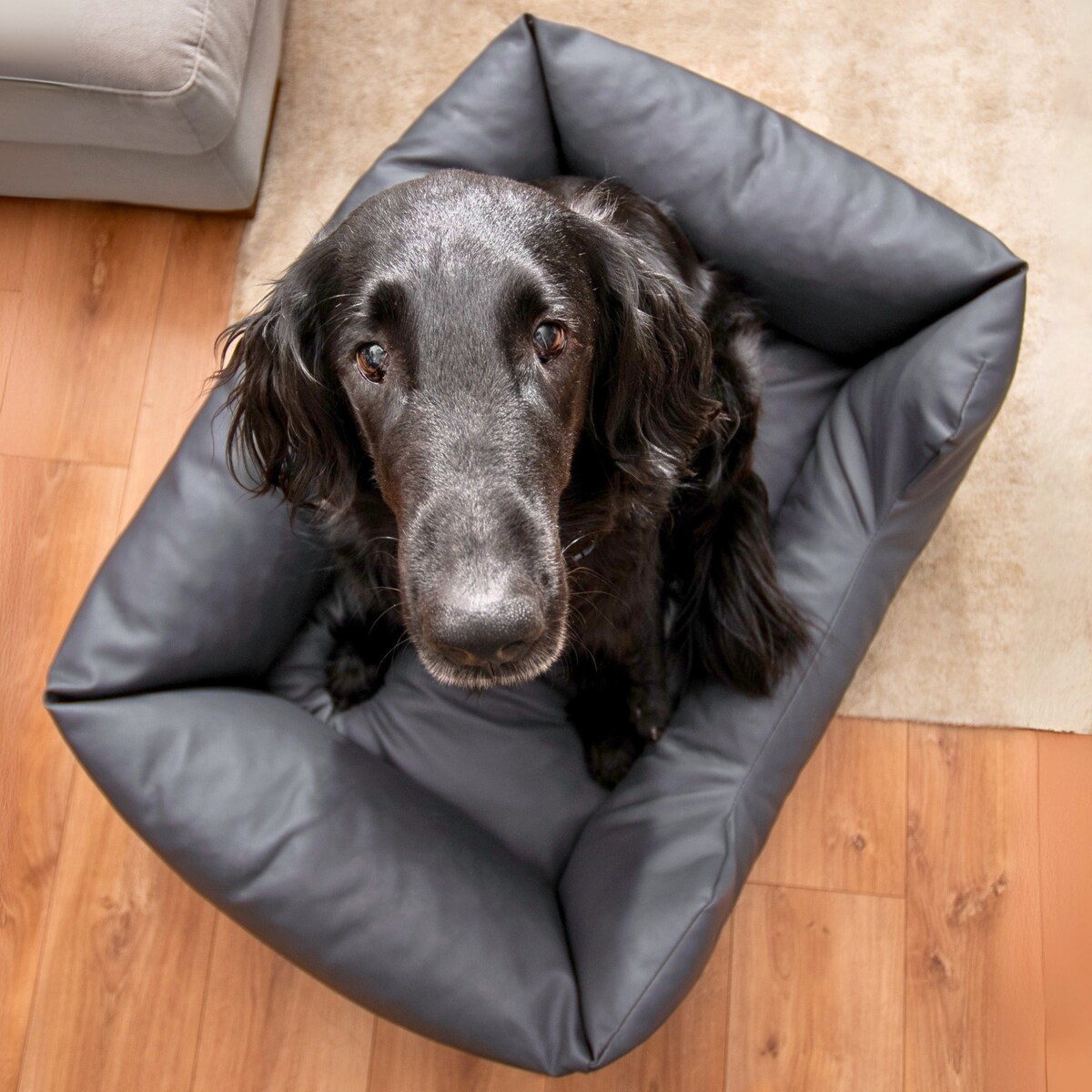 Legowisko dla psa z ekoskóry MARIO, 120x90 cm, Grafit