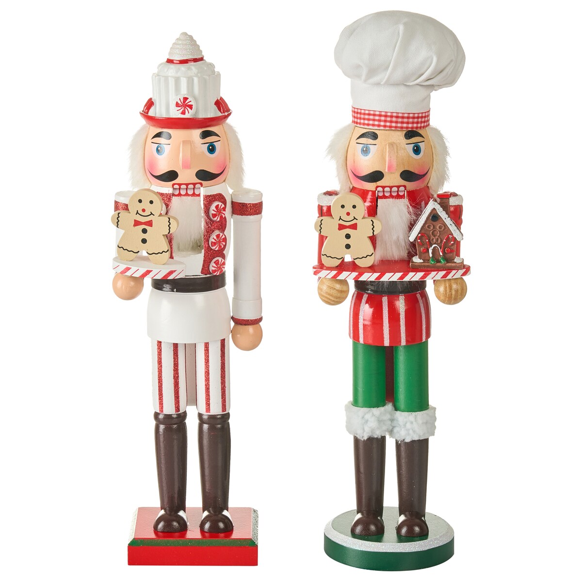 Zestaw 2 figurek dekoracyjnych BODSJON Dziadek do orzechów 35 cm Czerwony/ biały