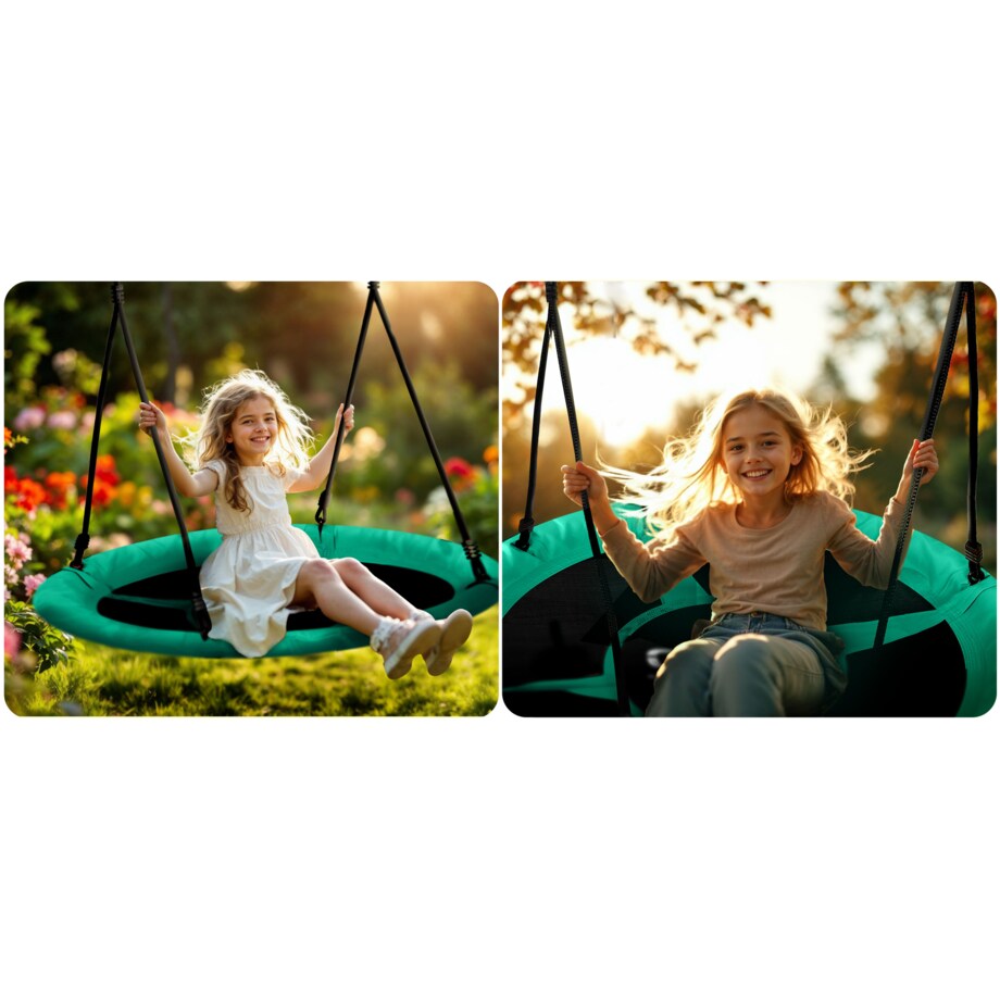 Huśtawka ogrodowa bocianie gniazdo 115 cm Neo-Sport Swingo zielona