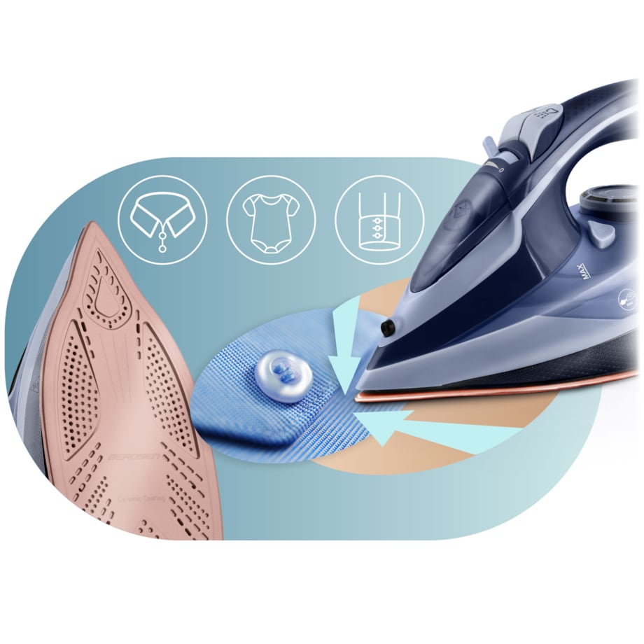 Żelazko parowe 3000W ceramiczna powłoka praca w pionie Berdsen 333001