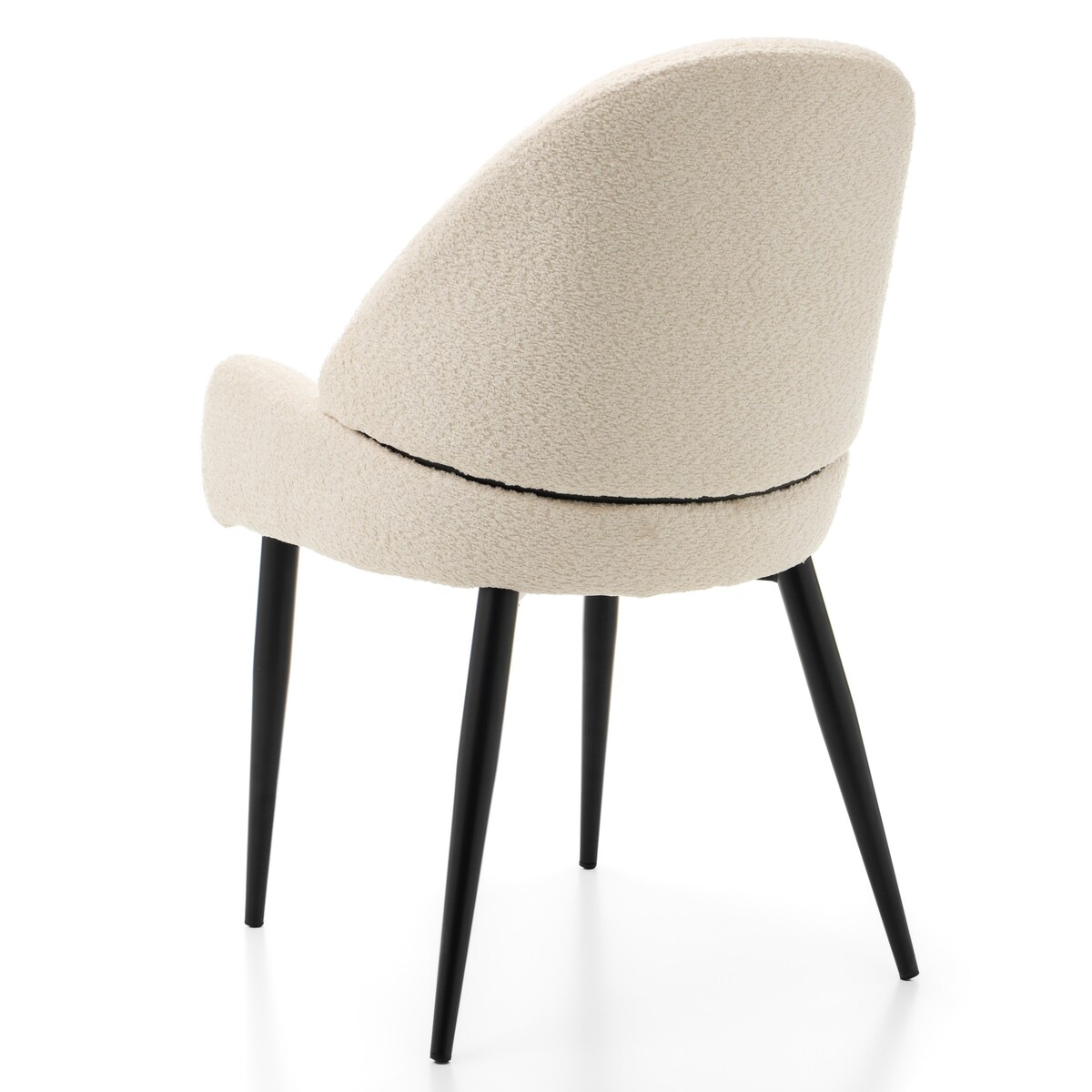 Krzesło tapicerowane boucle do salonu BERGAMO jasnobeżowe