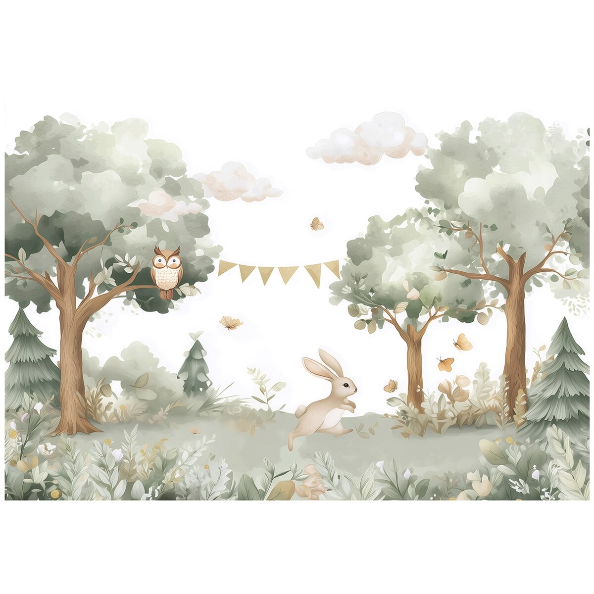 Fototapeta Dla Dzieci Na Flizelinie Las Sowa Zielony 250x175
